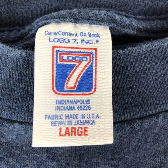 Vintage Denver Broncos Shirt Men's Medium Logo 7 Blue Short Sleeve Made USA 1997 - Picture 5 of 10